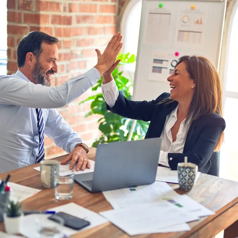Team collaboration in a modern office