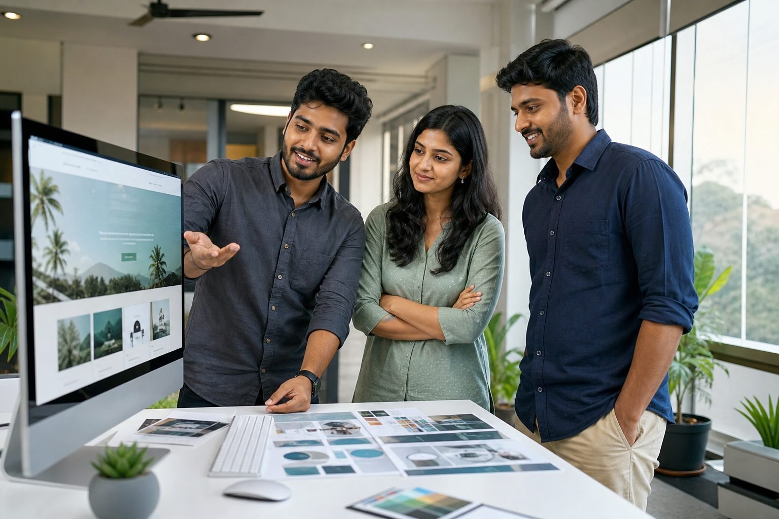 Nicco team presenting a finished client website