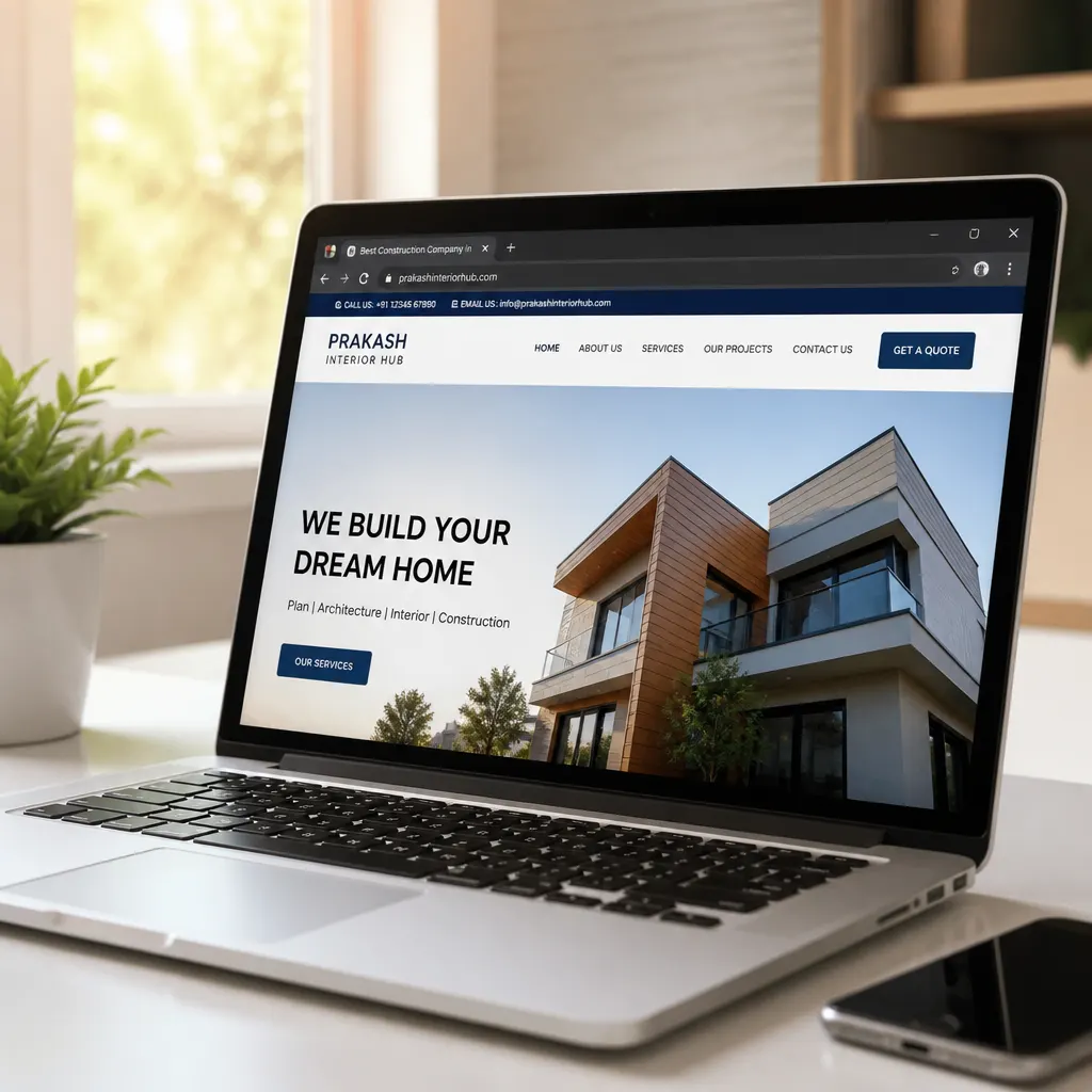 Live client website in a browser