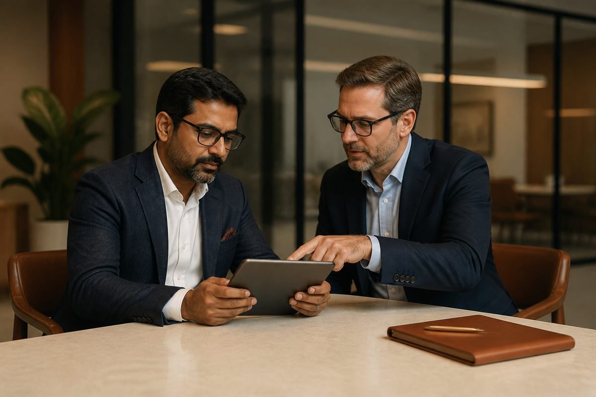 Agreeing a licence plan over a tablet