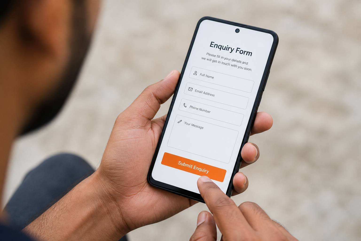 The form should feel like a short, obvious next step, not a test.